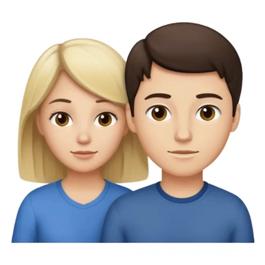 Brunette mom with blonde teenage son sticker