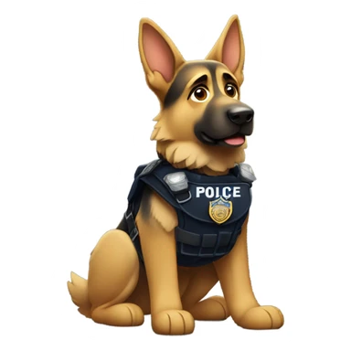 German shepherd police officer  sticker