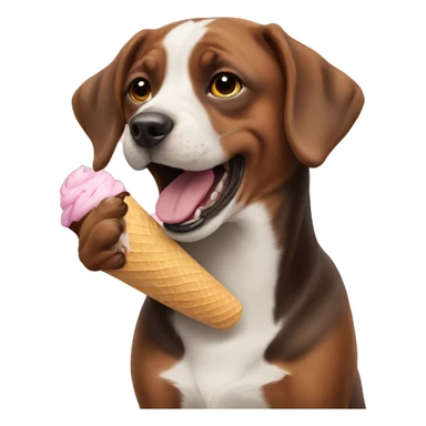 Dog eating icecream  sticker
