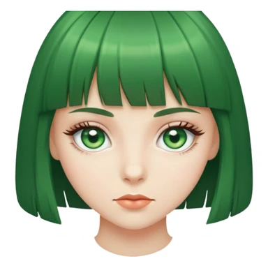 green eyed girl with bangs sticker