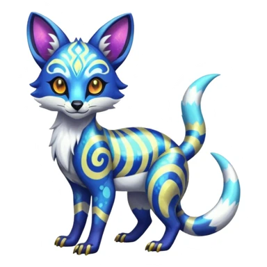 Shiny Exotic Colorful Patterned Esoteric Cool Genet-Absol-Zeraora-Primagen-fusion-creature  sticker