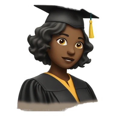 Girl with her graduation hat and cap sticker