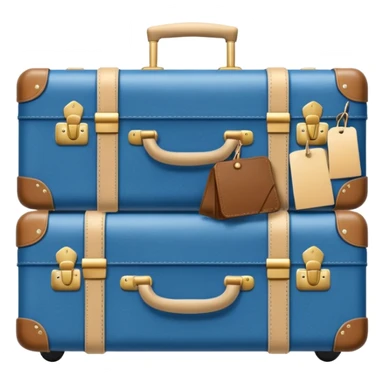 blue and beige suitcases on wheels sticker