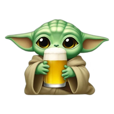 Bébé yoda qui boit une bière sticker