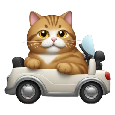 fat tabby cat driving sticker