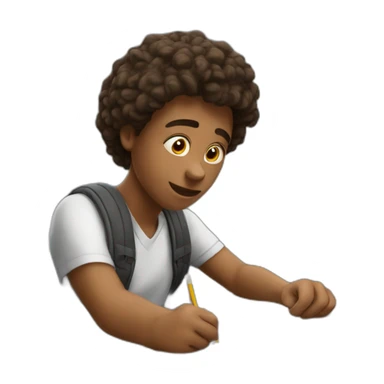 student studying sticker