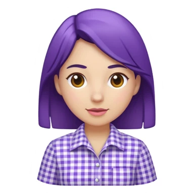 purple white gingham shirted woman sticker