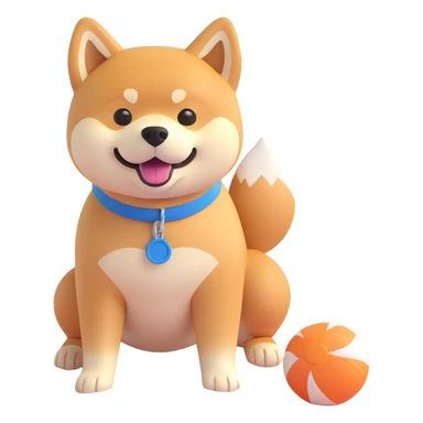 shiba inu at beach sticker