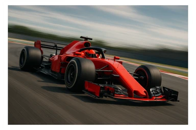 modern F1 race car, dynamic and fast appearance, bright red color, detailed wheels, sleek and sporty design sticker