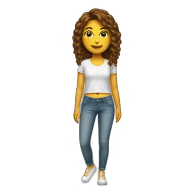 Chica pelo largo moreno, con zapatillas y dinero sticker