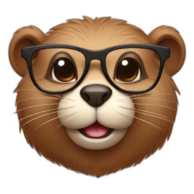 Cute beaver with glasses sticker