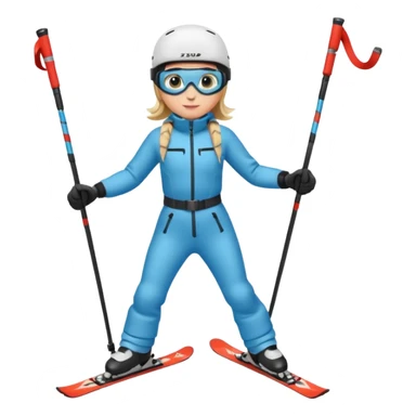 skier with poles full body on the snow sticker