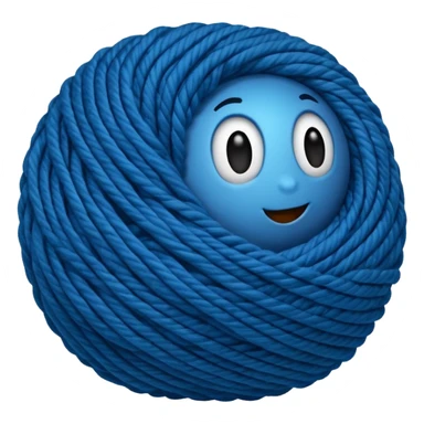 Rolled Yarn Ball blue  sticker