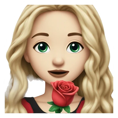 Sabrina carpenter holding a rose toy sticker