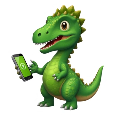Dinosaur with phone sticker