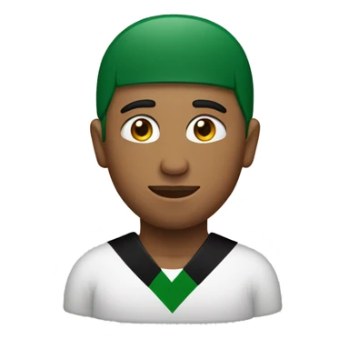 A person wearing Palestine colors sticker