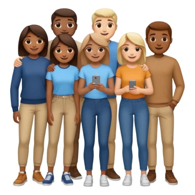 team wearing casual same clothes sticker