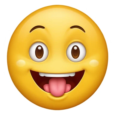 yellow emoji face with crazy eyes emerging from face and tongue sticking out wildly  sticker