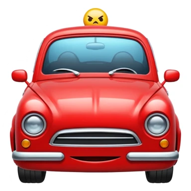 angry red car cute sticker