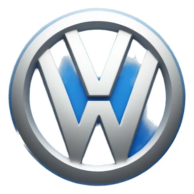 Volkswagenlogo stand on a Blue R Letter sticker