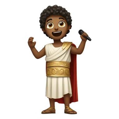 boy in a Ancient Greek costume singing, on stage  sticker