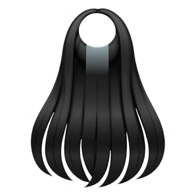 back view of long black hair sticker