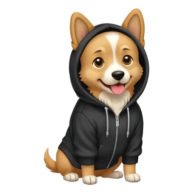 dog wearing a hoddie sticker