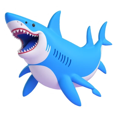 a shark walking with blue shoes sticker