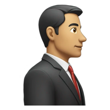 man in suit looking to the right (side view) sticker