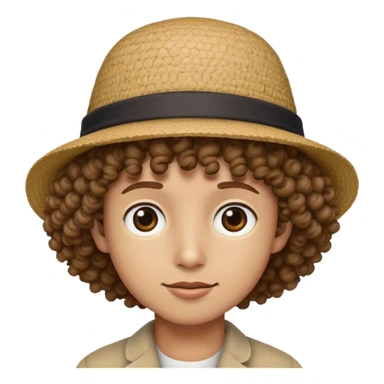 🤑 with small hat and curly hair sticker