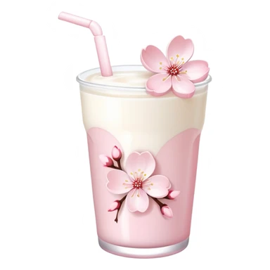 Cute Pastel pink and white Cherry Blossom Sakura Milk sticker