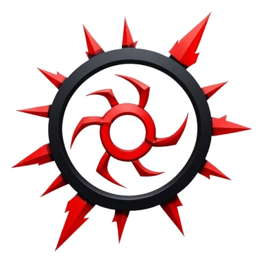 red and black chaos dark symbol sticker