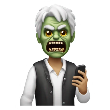 zombi che sta incollato al telefono sticker