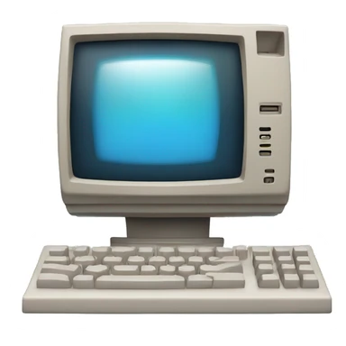 80's computer with an arrow on the screen sticker