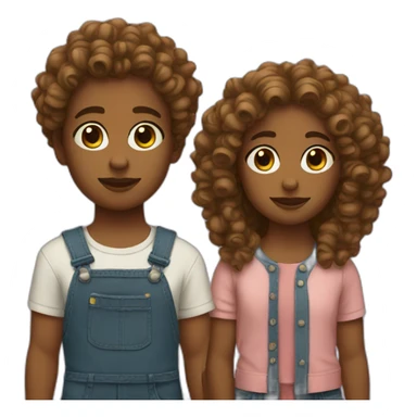 Twins with curly hair sticker
