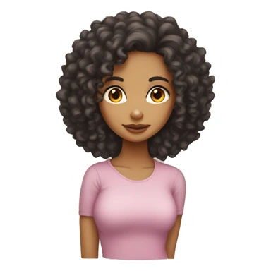lightskin curly head girl sticker