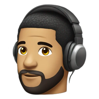 Drake wearing a headphone sticker