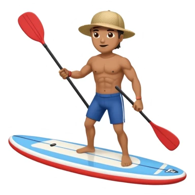 Mexican surfer with  a baseball cap Muscular  no mustache Paddle boarding Mexican man sticker