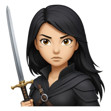 asasin woman with sword sticker