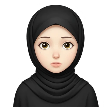 sick and tired woman in black hijab more expressive and cuter style of drawing sticker
