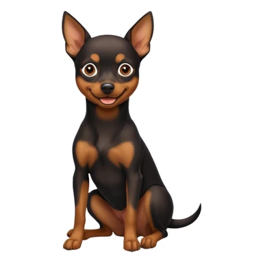 a pinscher dog sitting and smiling sticker