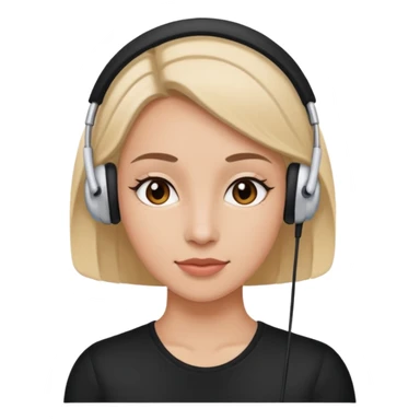 woman with ear buds sticker