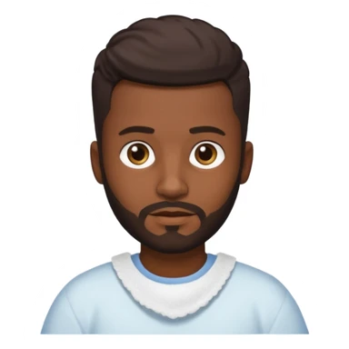 Dark brown skin man with a light beard and a nappy fade haircut with dark brown eyes sticker