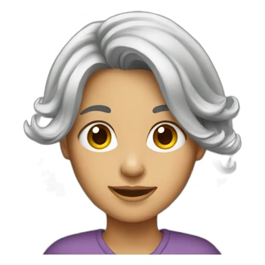 gray hair young lady sticker