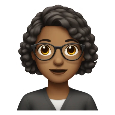 Girl with dark Brown hair and a round Glases sticker