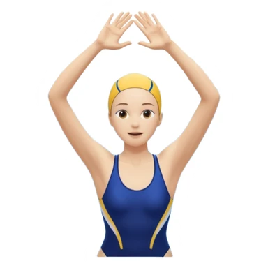 A swimmer is about to dive into the pool. She is in the pose of diving in the air with the hands above the head sticker