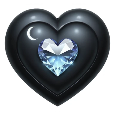 goth heart with a dark crystal moon sticker