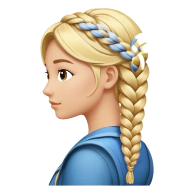 a secluded blonde piece of a hair braid sticker