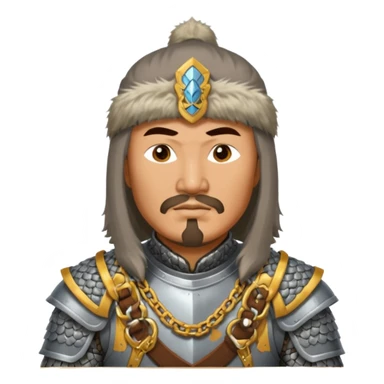 portrait of Genghis Khan in armor sticker