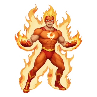 superhero burning sticker